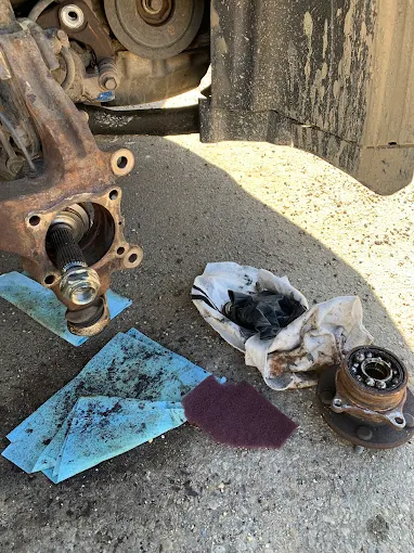 Front wheel bearing and hub replacement